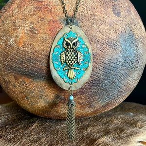 Vintage inspired owl necklace